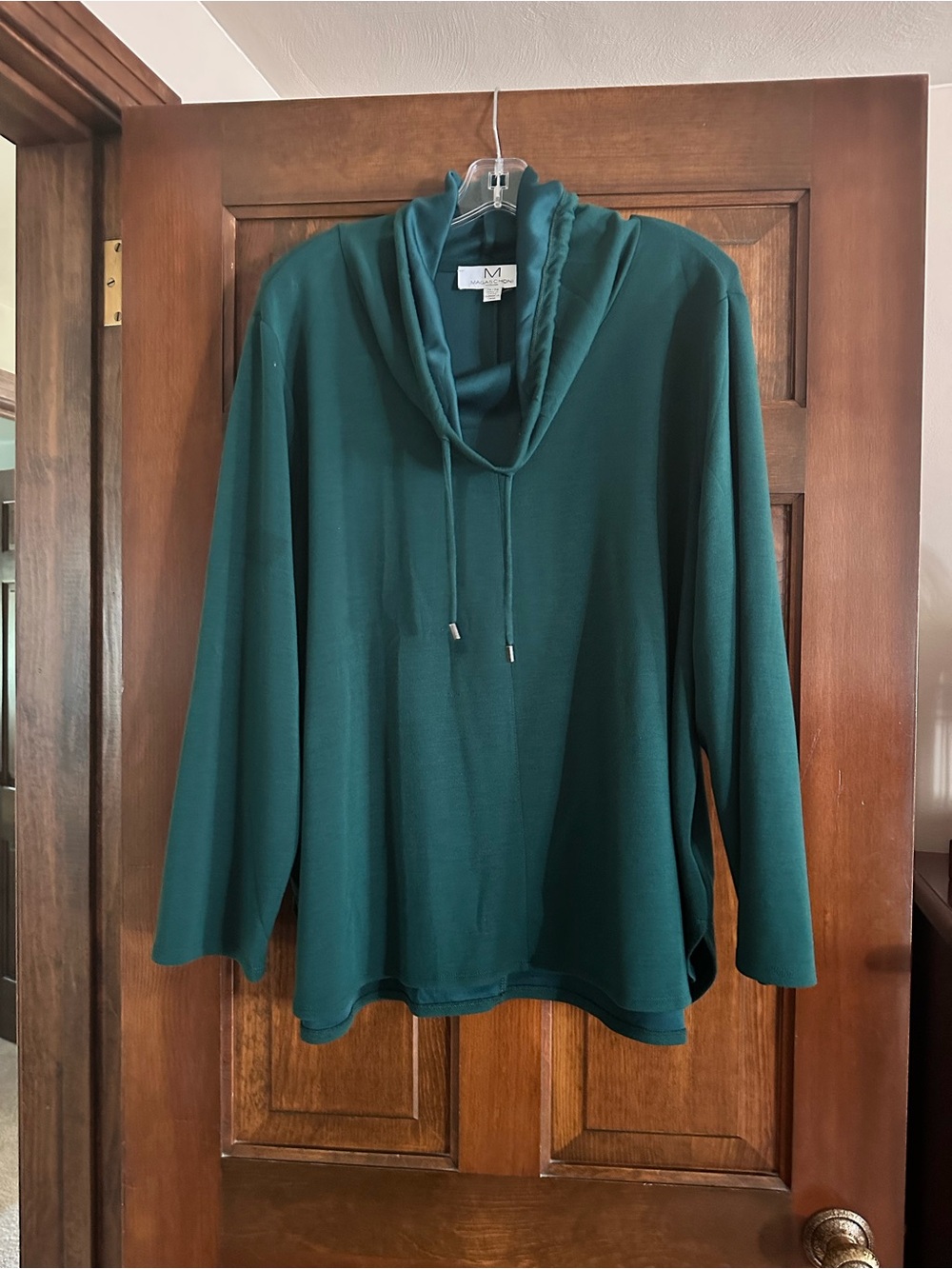 Cozy Magaschoni Forest Green Cowl Neck Women's Sweatshirt 1X